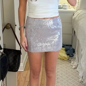 16Arlington Lilac Sequin Mini Skirt